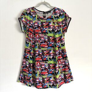 Nooworks Colorful Short Sleeve Geometric Mini Dress Women’s Size Large